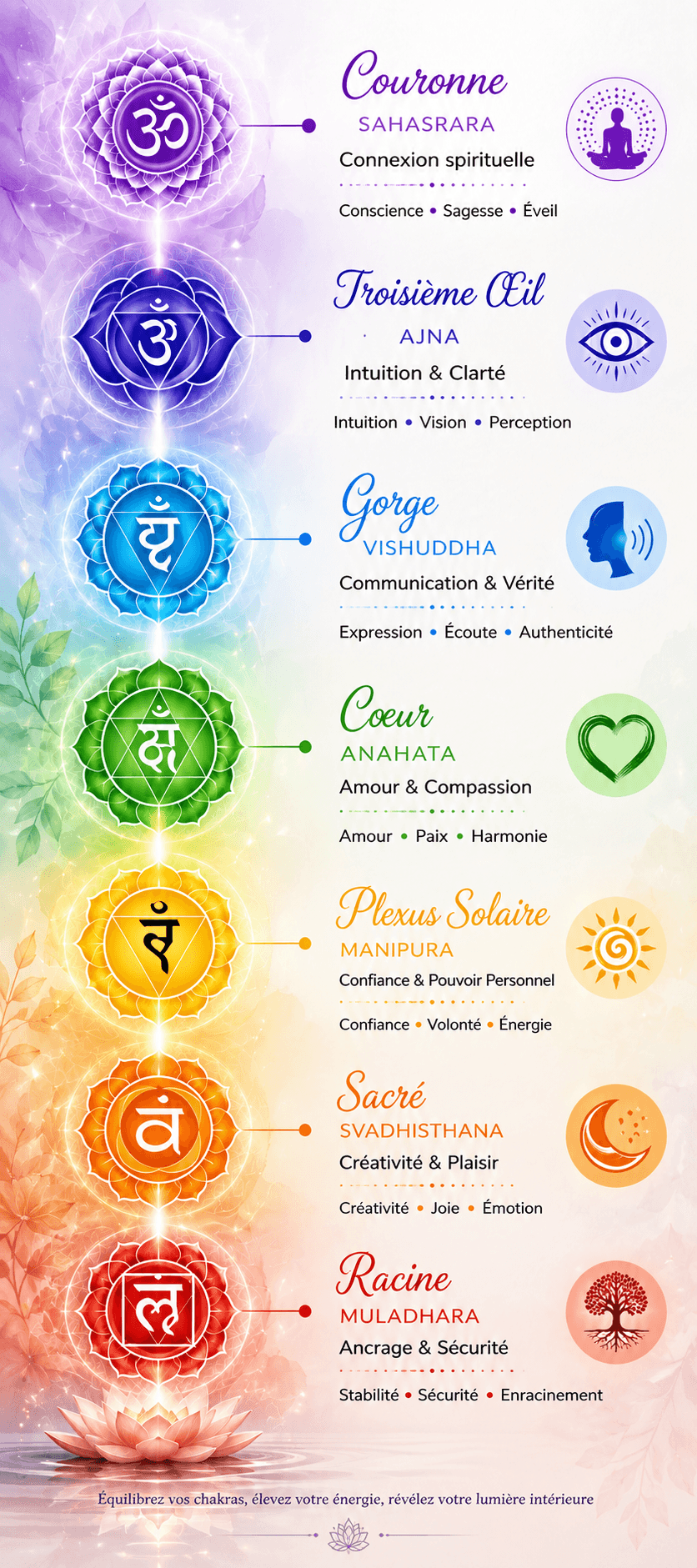 Représentation des chakras et de l'harmonie intérieure